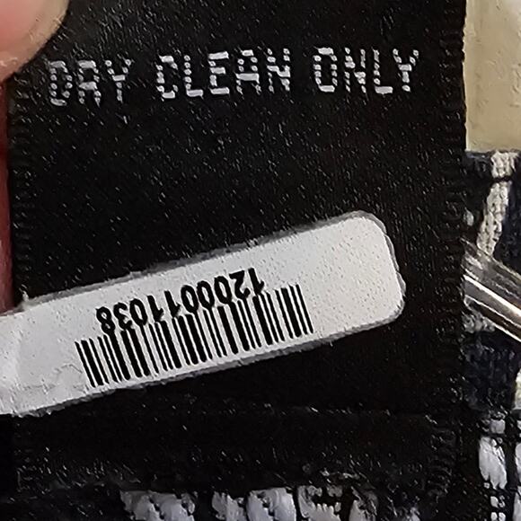 Carole Little 100% Linen Boho V-Neck Tunic Navy White Paisley Size 2X - Picture 7 of 8